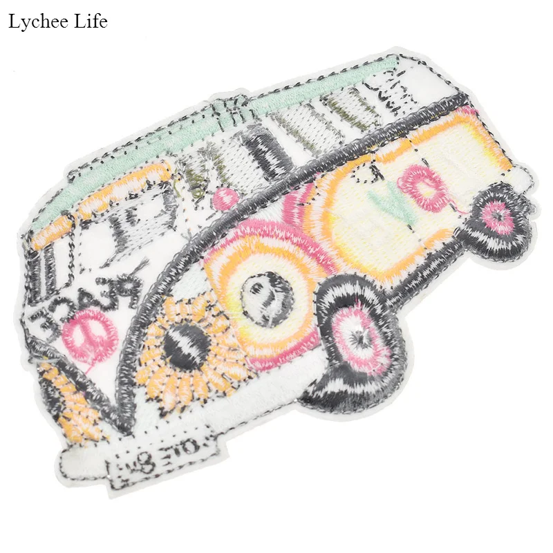 Lychee Life модные автомобильные вышитые клейкие патчи ручной работы на клейкой