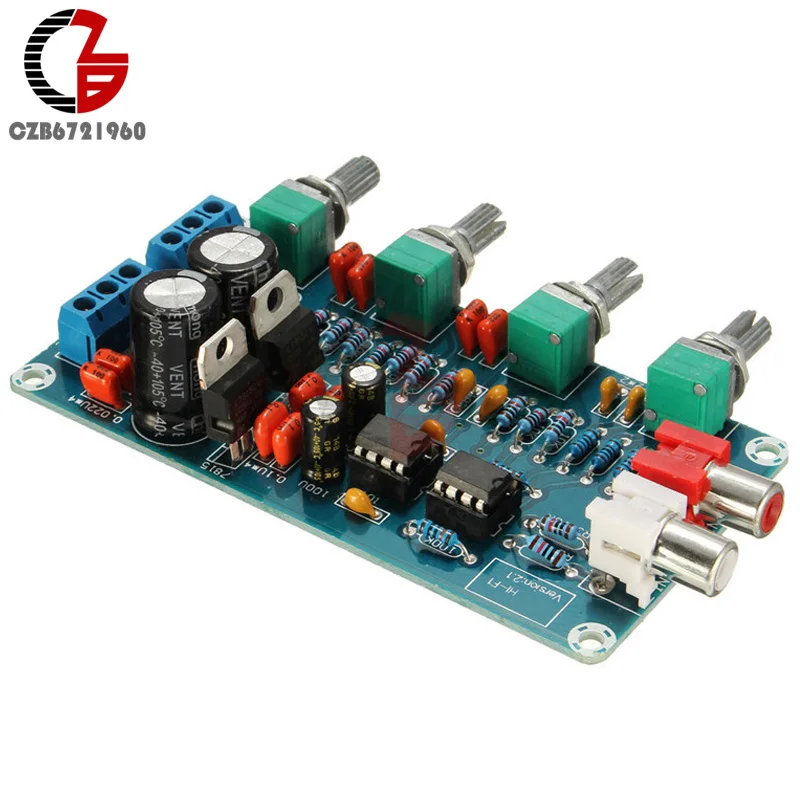 

Dual Channel NE5532 OP-AMP HIFI Amplifier Preamplifier Volume Tone EQ Control Preamp AMP Welded Finished Board