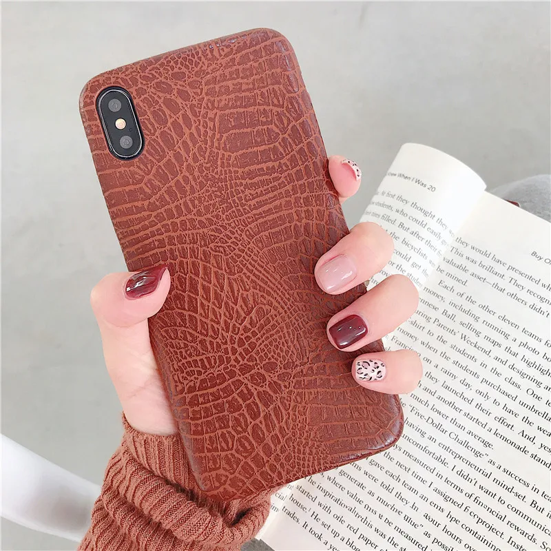 Lovebay крокодиловый узор PU чехол для телефона чехол для Iphone XS Max XR X 5 5S SE 6 6S 7 8 Plus высокое качество роскошная задняя крышка оболочка