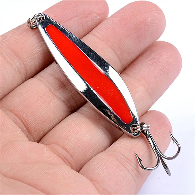 1Pcs Metal Spinners spoon Treble Hook Fishing Lure 47mm 7g Leech bait Angling Bass Lures Accessories Tackle FA-455 | Спорт и