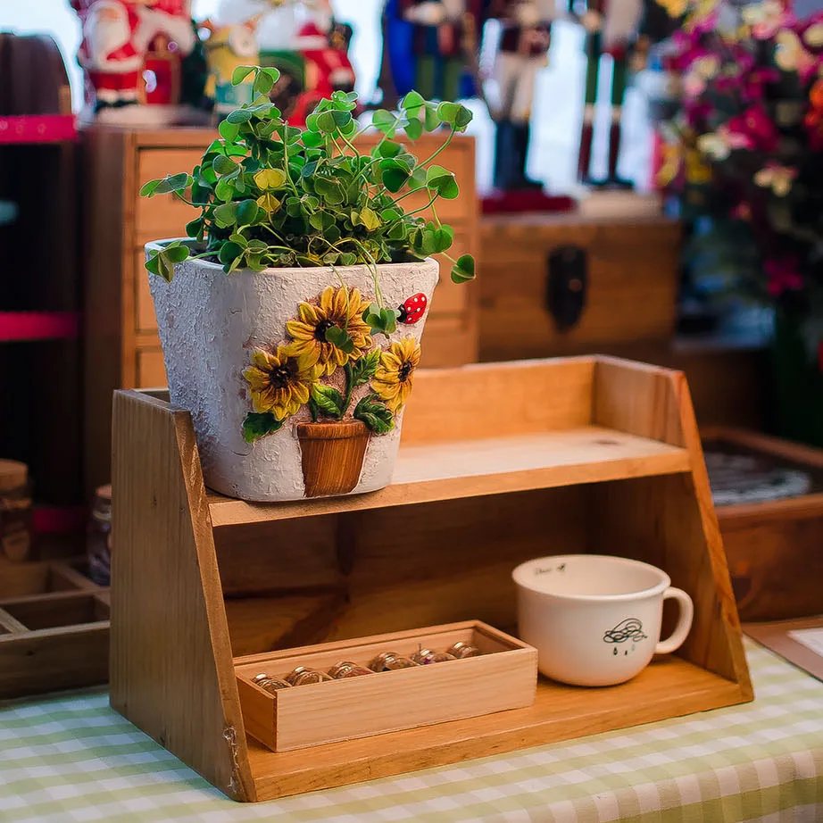 

NEW Antique Wood Toy Storage Shelf Hot Sales Retro Standing Wood Racks Desktop Kitchen Organizer Home Decoration Shelf Wooden