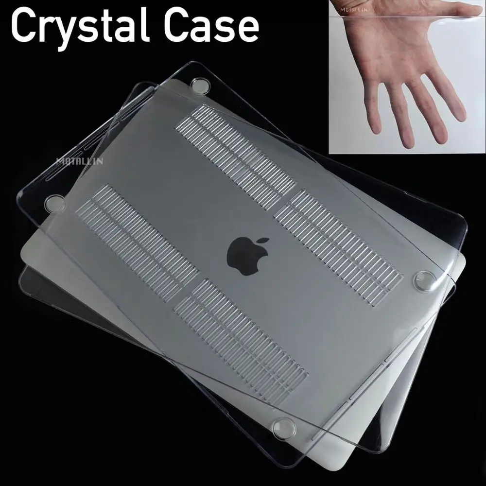 crystal Новинка! Чехол для ноутбука MacBook Pro retina Air 11 12 13 15 дюймов, для mac new Air/Pro 13,3 15,4 A1708 A1706 A1707 с сенсорной панелью - Цвет: crystal