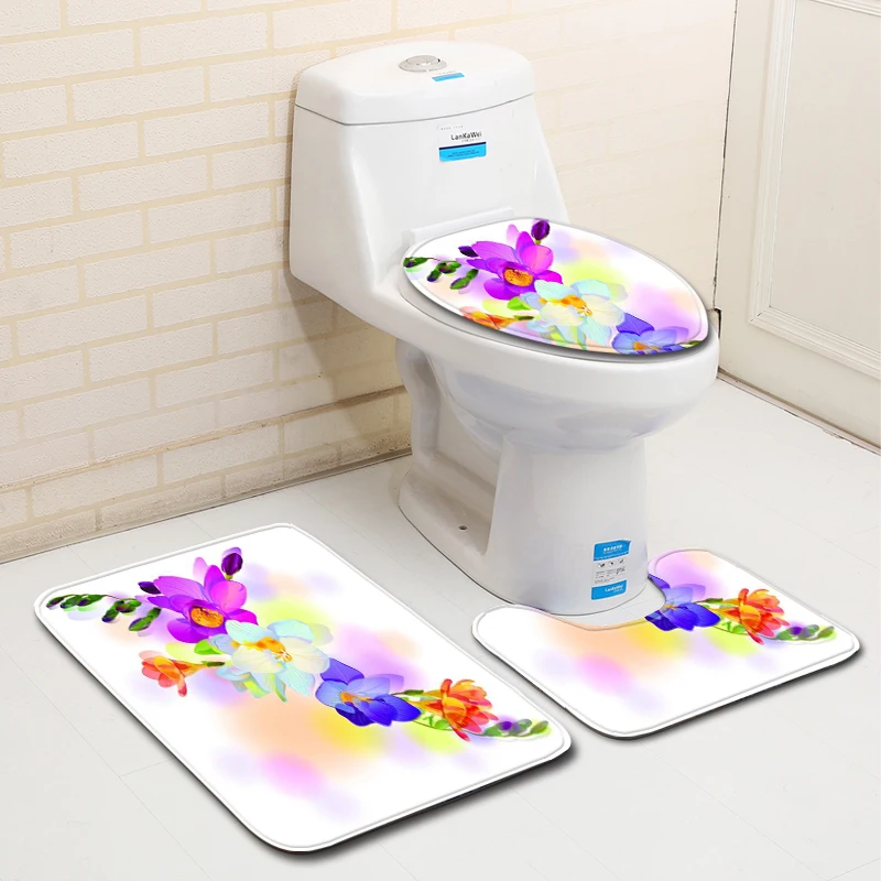 Скандинавский 3D коврик для туалета и ванной набор ковриков душевой комнаты