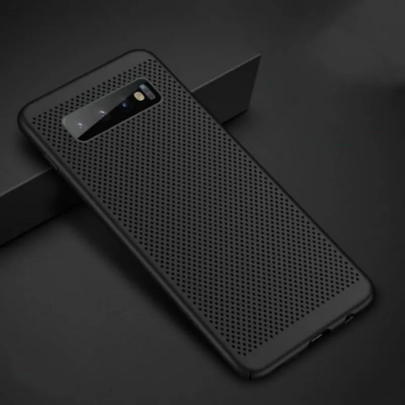 Черный Тепловыделение чехол для телефона для samsung Galaxy M20 M10 S10E S9 S8 S10 плюс S7 край J6 J4 A6 A8 плюс A7 A9 задняя крышка чехол - Цвет: Черный