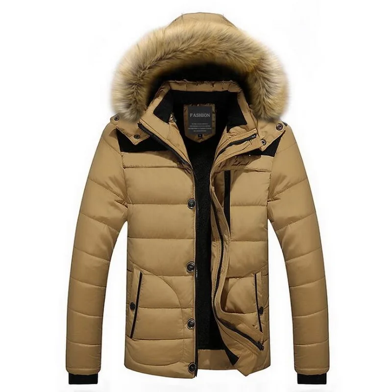 VXO Brand Winter Jacket Men Parka Coat Men Down Keep Warm Fashion Men's fur collar hooded warm thick jackets FIT -30 'C