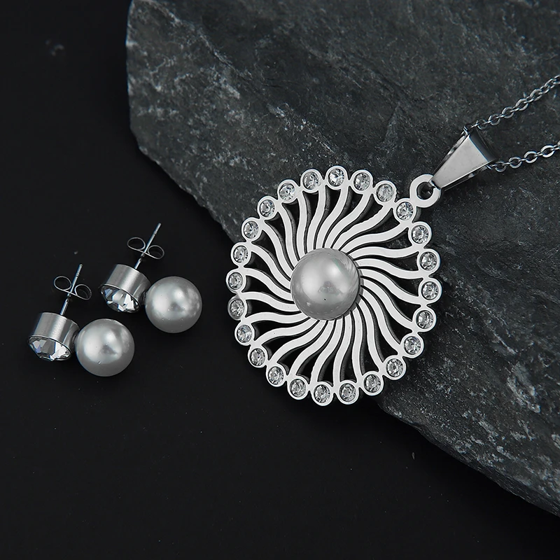 Комплект из жемчуга и кольца нержавеющей стали|Ювелирные наборы| |