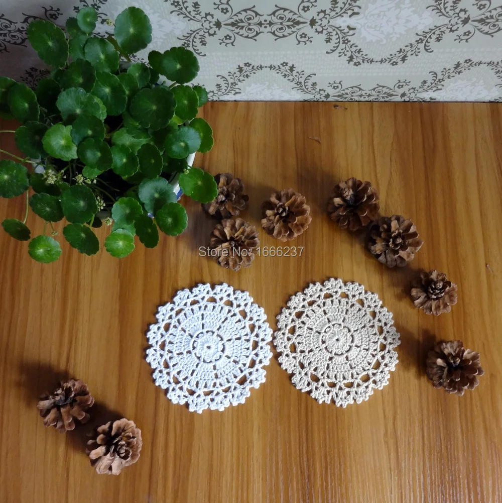 Дизайн, 24 шт., хлопок, ручная работа, вязанные крючком салфетки, подстаканник, подстаканник, 12 винтажных вязанных крючком мотивов, 5-18 см, белый, бежевый, HD079
