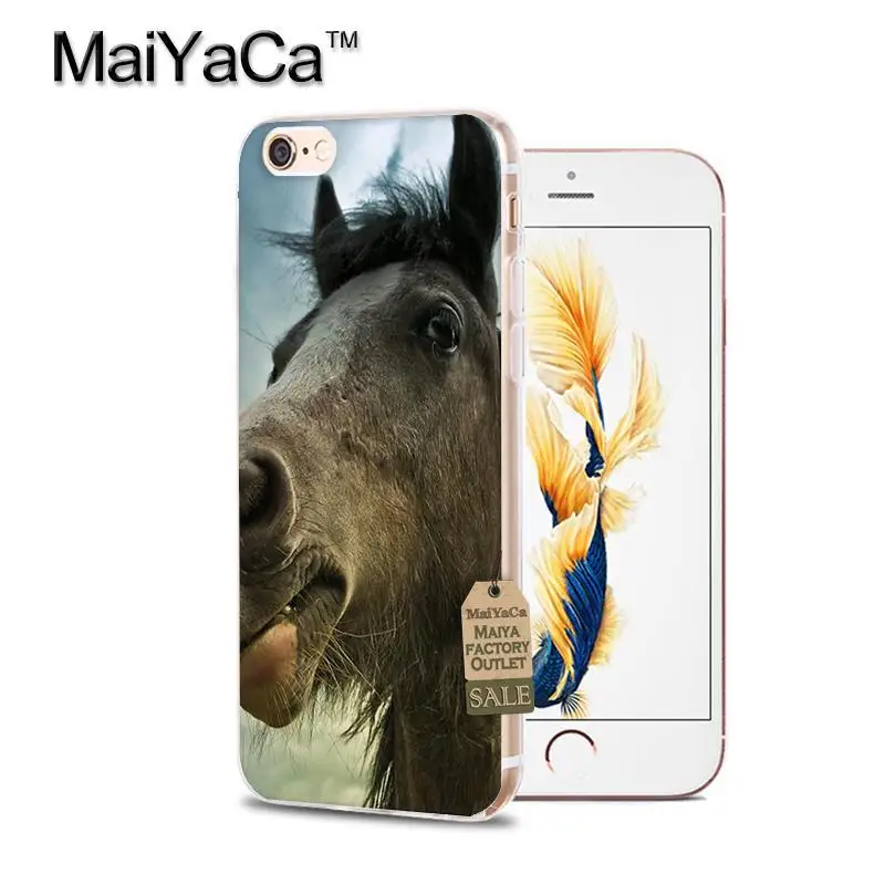 Мягкий прозрачный чехол для телефона MaiYaCa Running horse animal iPhone x xs max xr 5s 6s 7 8plus 11pro max|cover