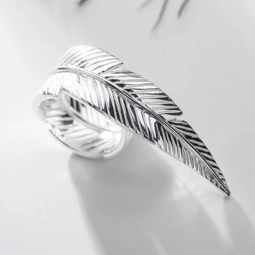 Женское кольцо из серебра 925 пробы с регулируемым пером | Украшения и аксессуары
