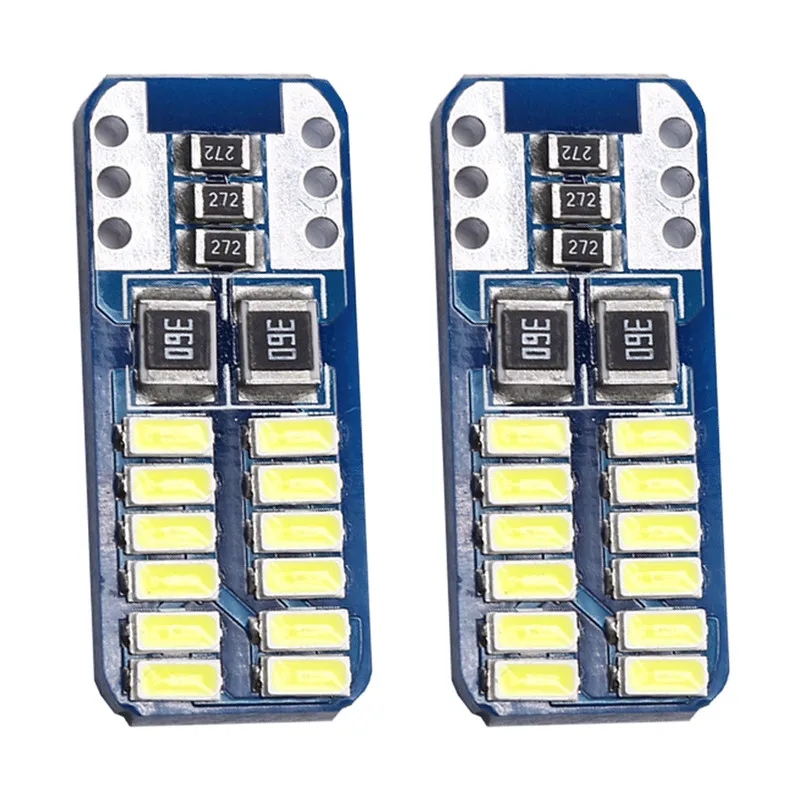 

10pcs/lot T10 3014 24leds Car Light White Color Signal Lamp License Plate Lights Tail Lights Interior Lights DC9-14V 2W