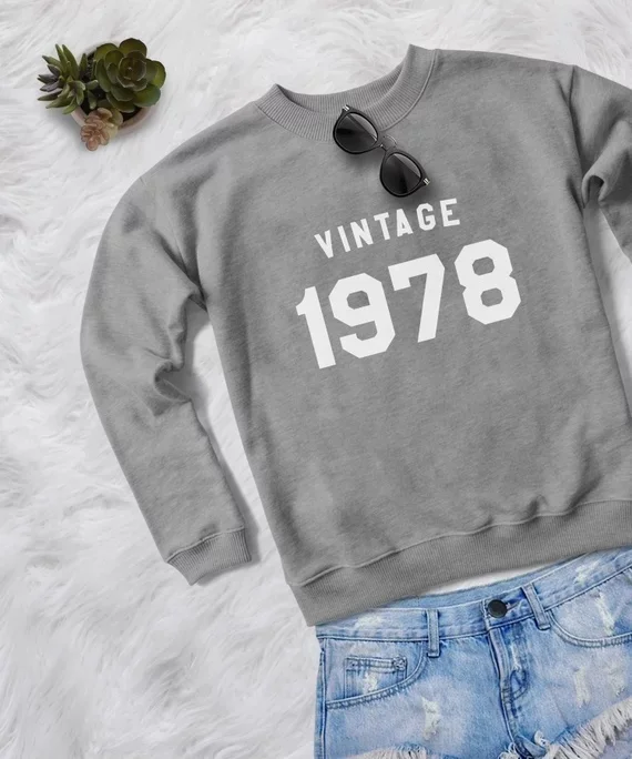 

Autumn Winter Women Long Sleeve 1978 Style Sweatshirt vintage S-2XL Women Letter Print Pullovers Tops Sweats grunge Sweatshirt
