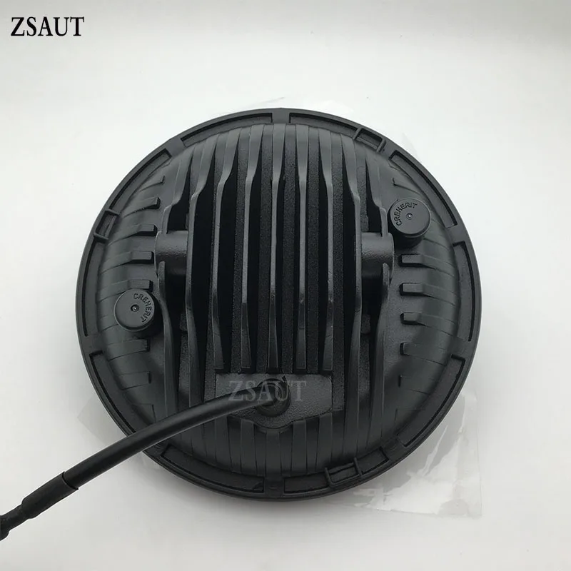 Newest 7 inch Round led headlight 7'' 75W 5D Hi/Lo Beam LED Headlamp with White DRL for Jeep Wrangler JK Lada Niva | Автомобили и