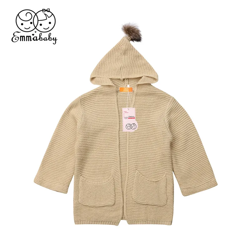 Детский вязаный кардиган для маленьких девочек осенне-зимняя