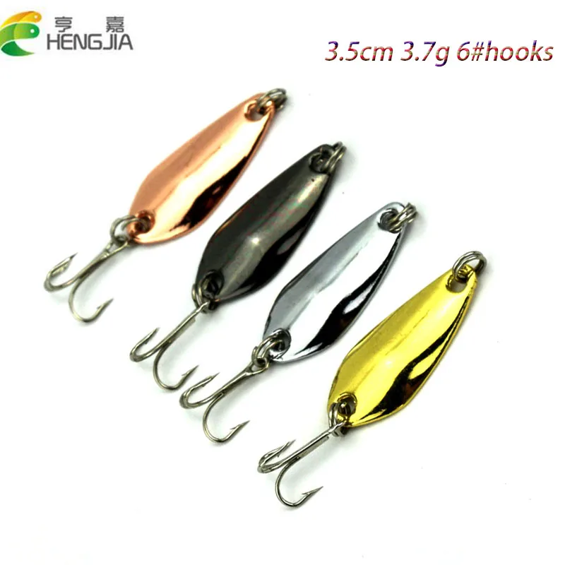 200pcs 3.5cm 3.7g 8#japan hooks Spinner spoon fishing lures metal sequin fishing baits wobble bass pike pesca fishing tackles