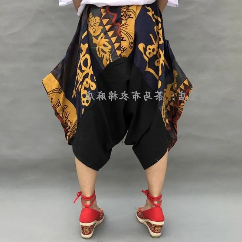 Новые хлопковые льняные Таиланд шорты шаровары Для мужчин свободные Непал в