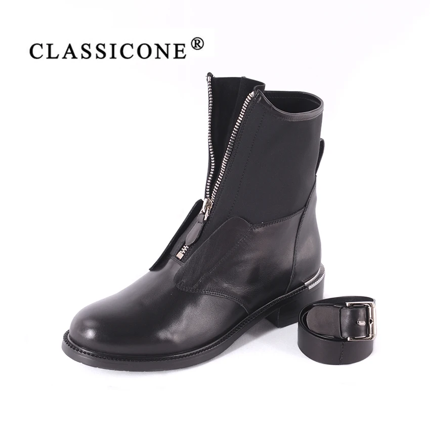 CLASSICONE 2018 весна осень новые женские ботинки женская обувь натуральная кожа молния
