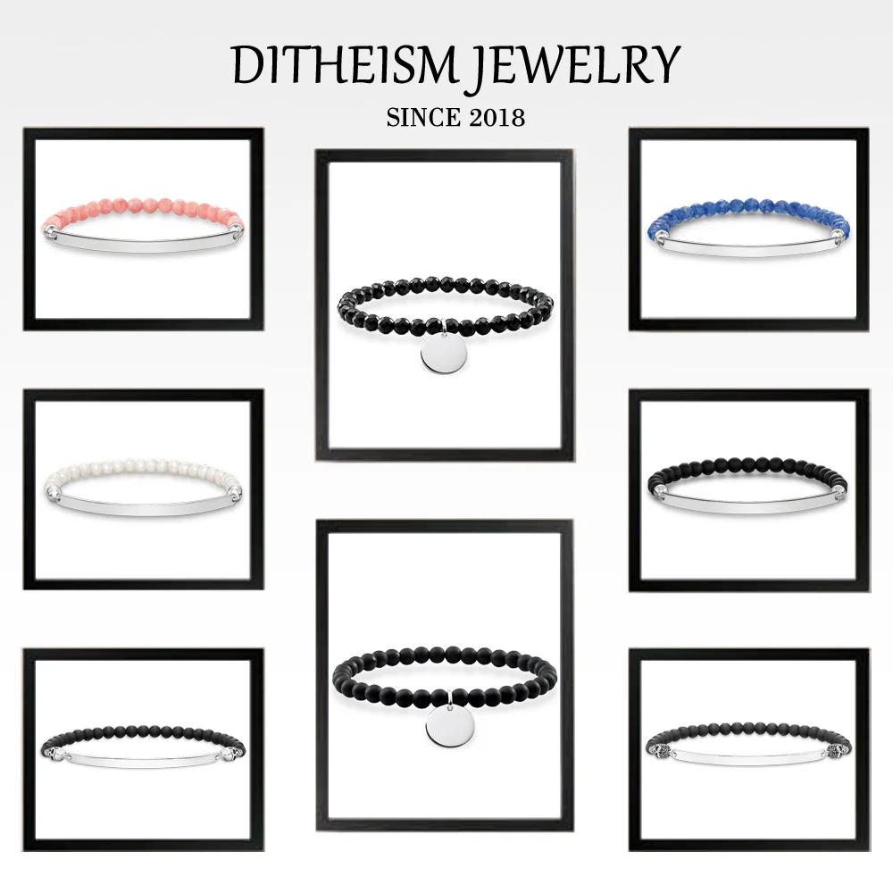 Браслет из серебра 2018 пробы с бусинами бисера и оникса модные ювелирные