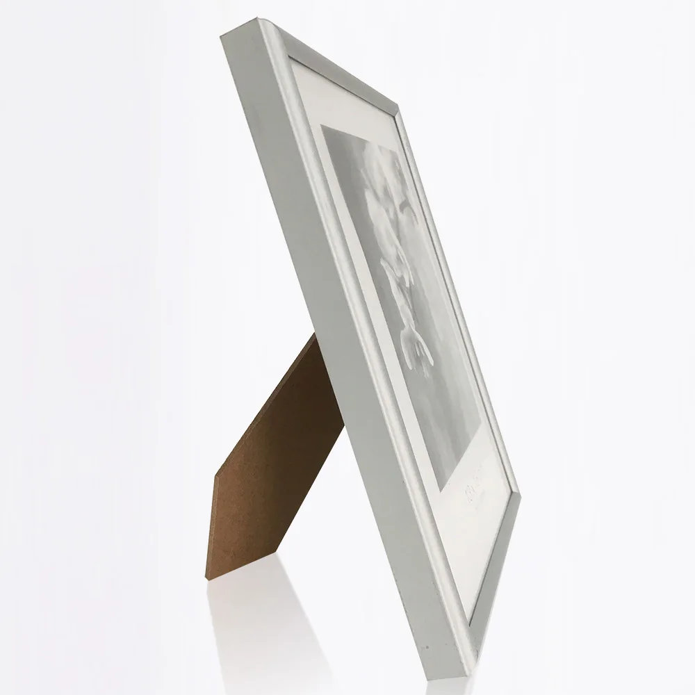 Silver photo frame Металлическая рамка для картин, Классическая Минималистичная настольная фоторамка, 9x13 13x18 21x30 см, внутри Pleixglass, рамка сертификата - Цвет: Silver photo frame