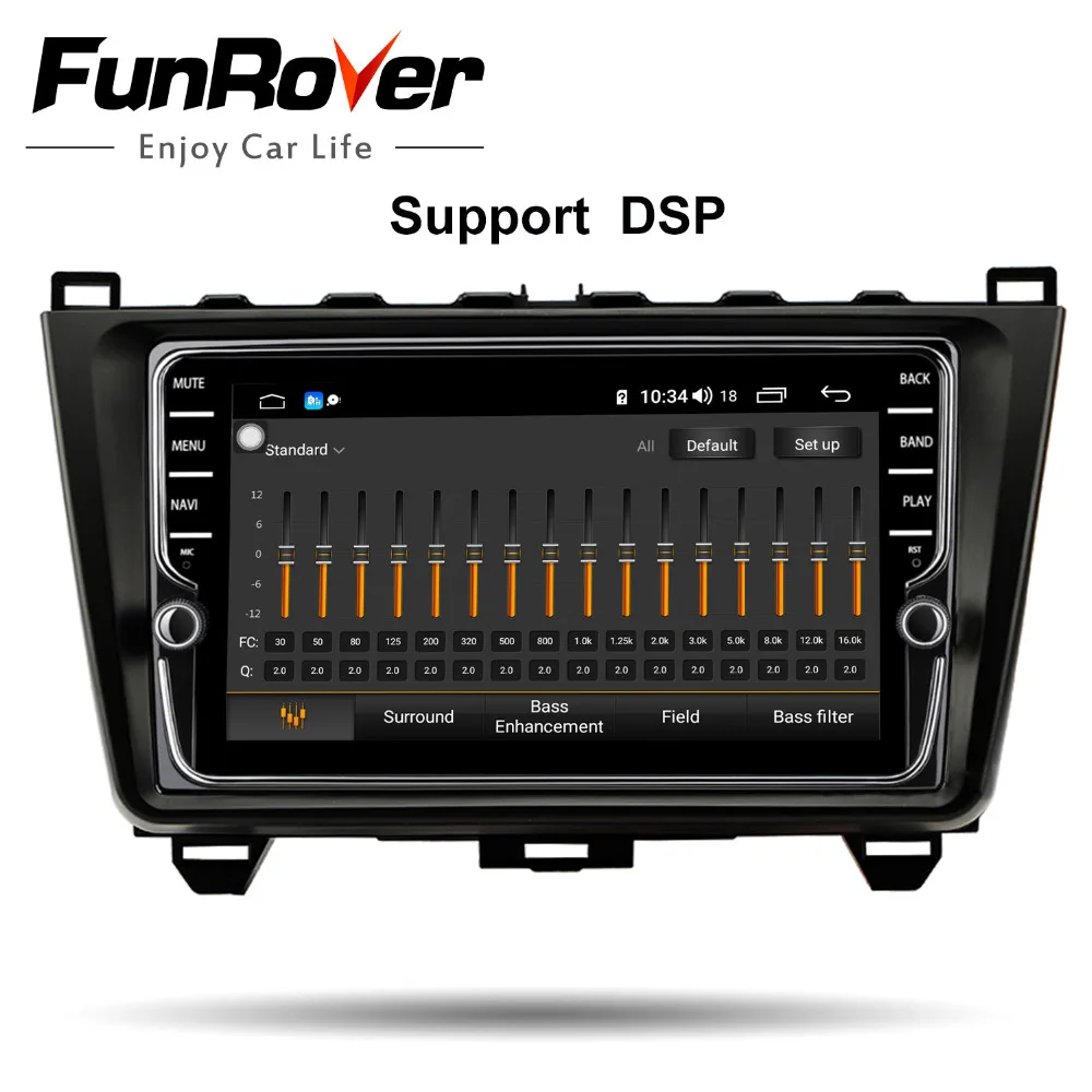 Funrover Штатная магнитола для Мазда 6 2 Mazda 6 2 3 GH 2006 2007 2009 2010 2012 Android 9.0, 8-ЯДЕР, до 4+ 64 ГБ DSP 2DIN автомагнитола DVD GPS мультимедиа автомобиля головное устройство