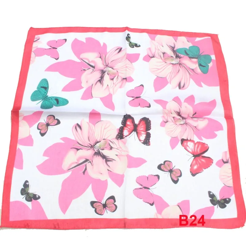 

Fashion Brand Female 50cm Fashion red butterfly handkerchief neckerchief Polyester Square Scarf/Shawl For Ladies bb024