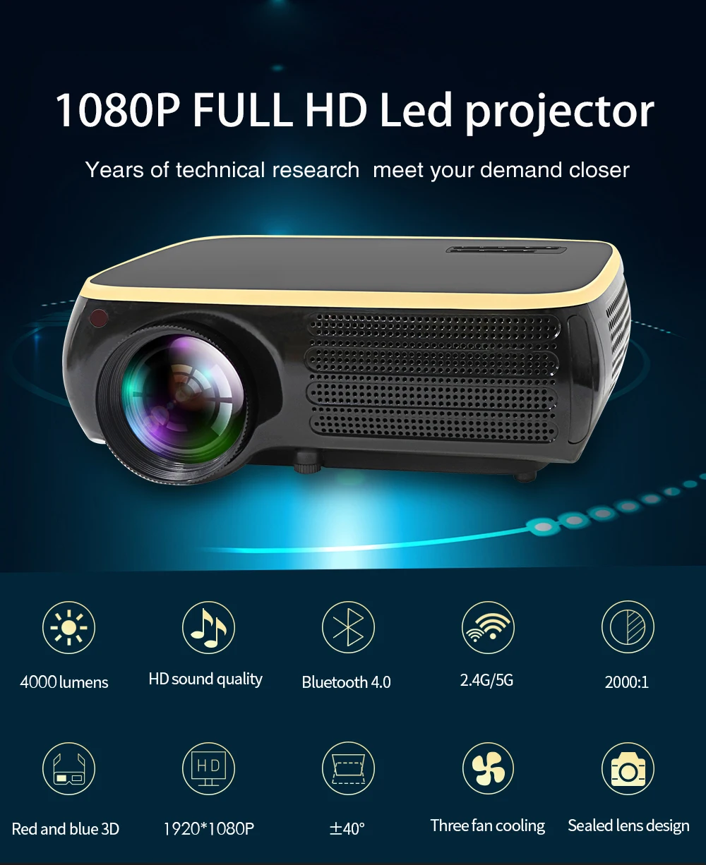 Poner Saund M8S светодиодный проектор разрешение 1920x1080P Full HD Android проектор 3D HDMI домашний кинотеатр Proyector Bluetooth