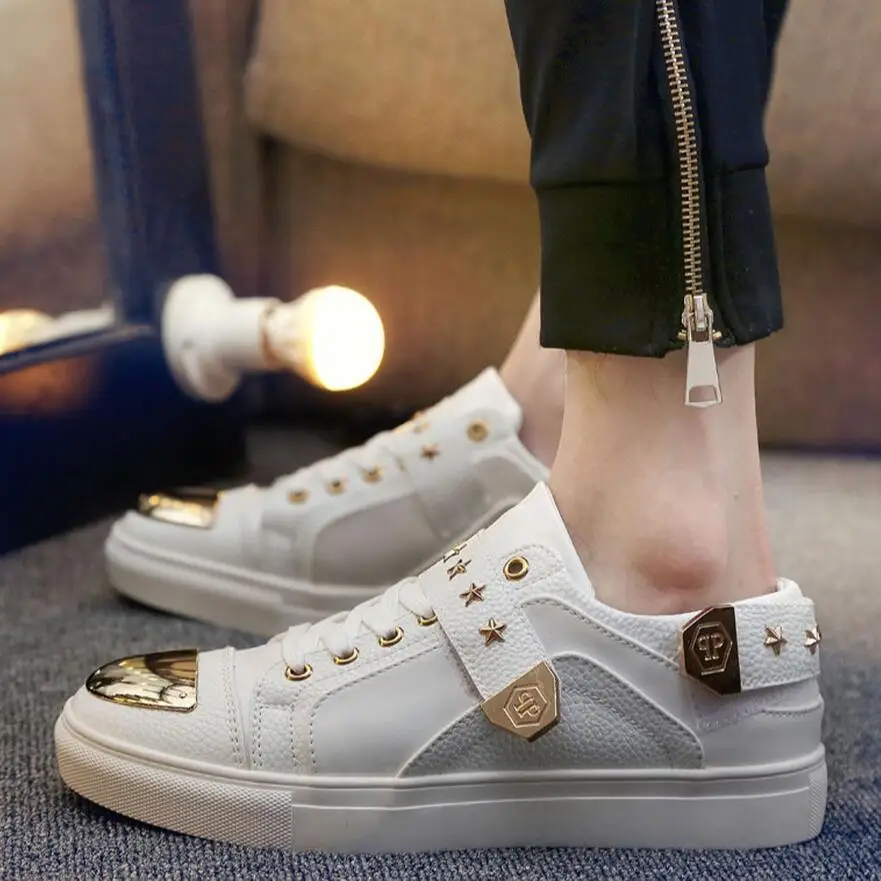 Мужские лоферы из натуральной кожи на плоской подошве увеличивающие рост размер