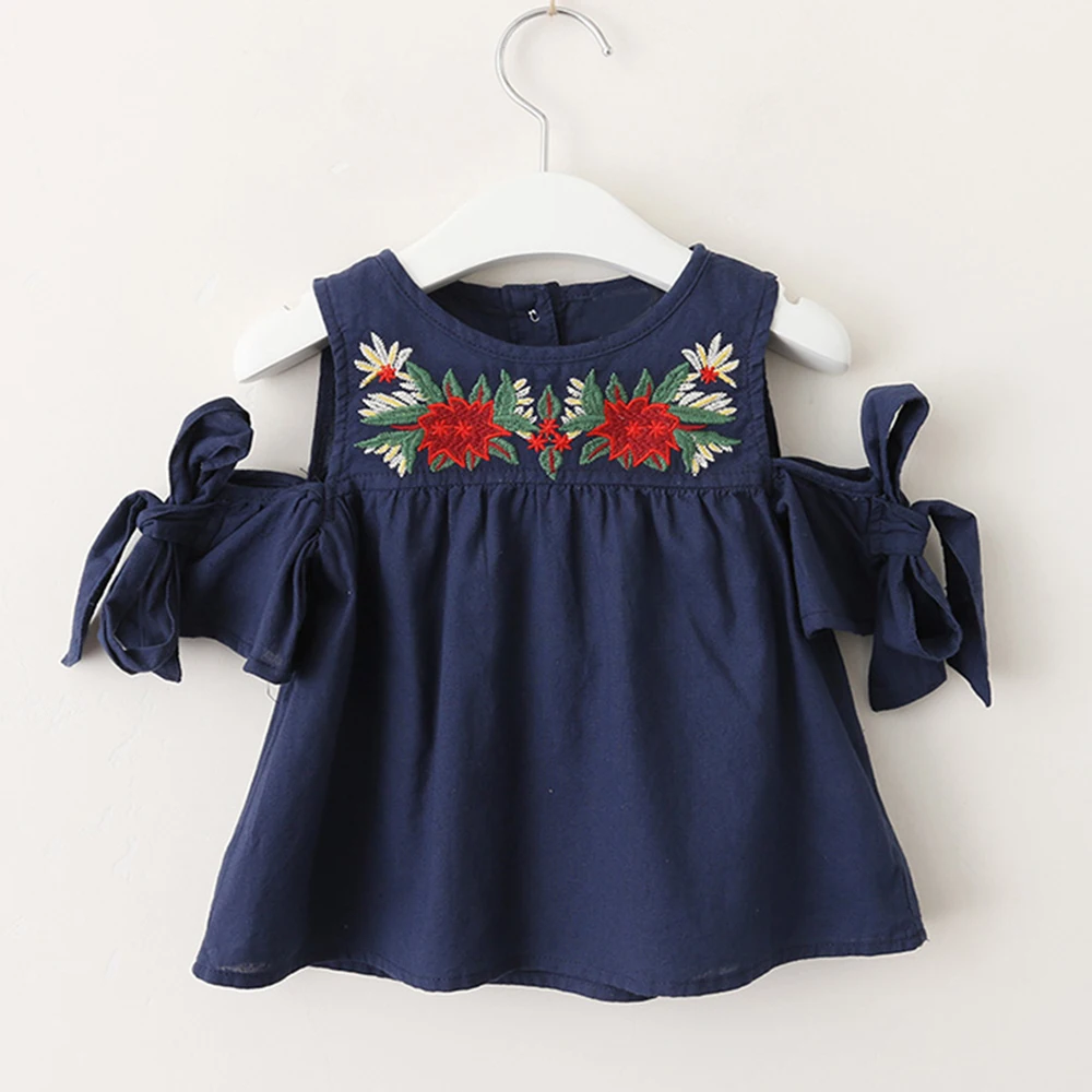 K05602Navy Babyinstar/разноцветная Детская рубашка с цветочным рисунком для девочек; Весенняя верхняя одежда; модная детская одежда; костюм для малышей; блузки для девочек - Цвет: K05602Navy