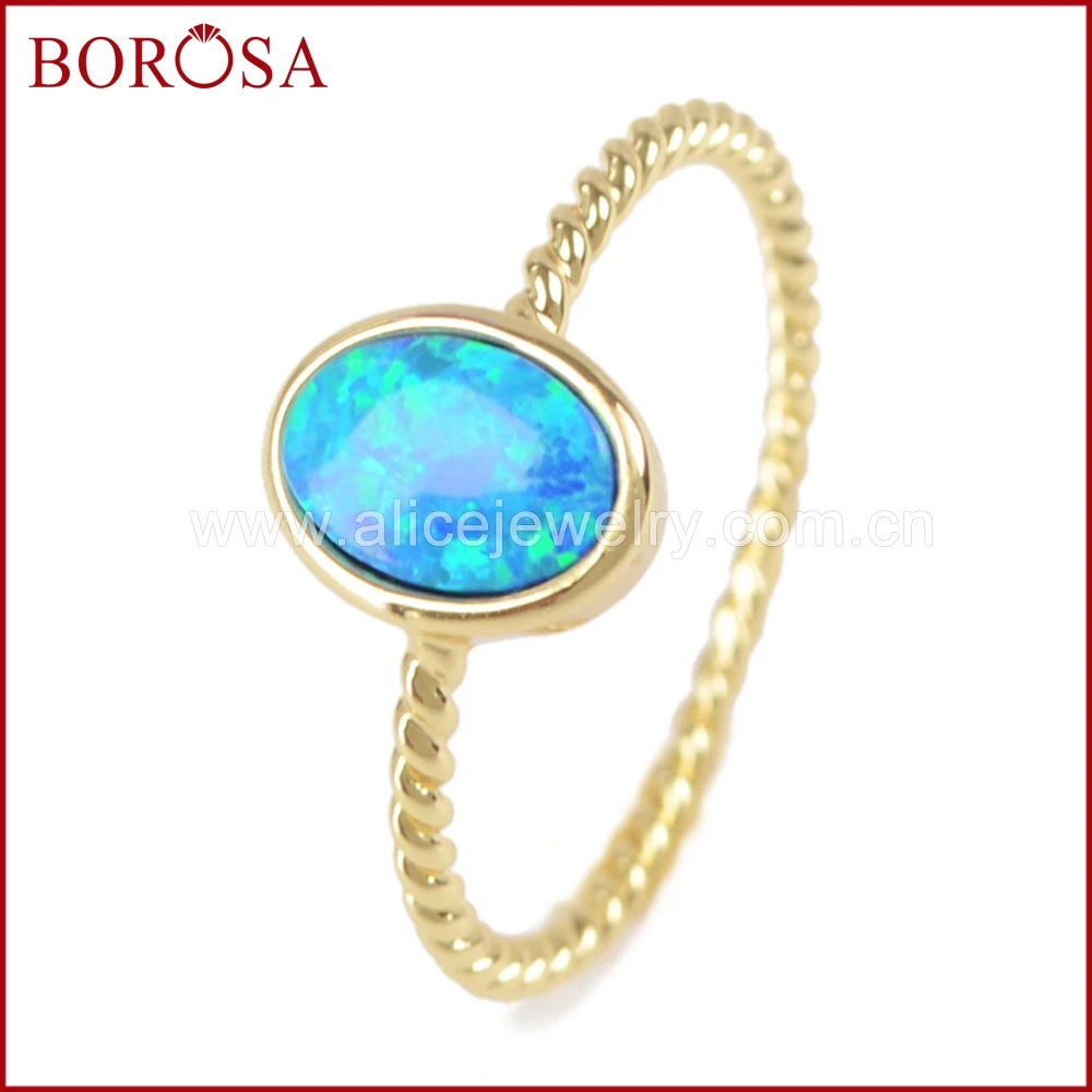 BOROSA 10 шт новые золотые ободки овальной формы японские драгоценные камни опалы