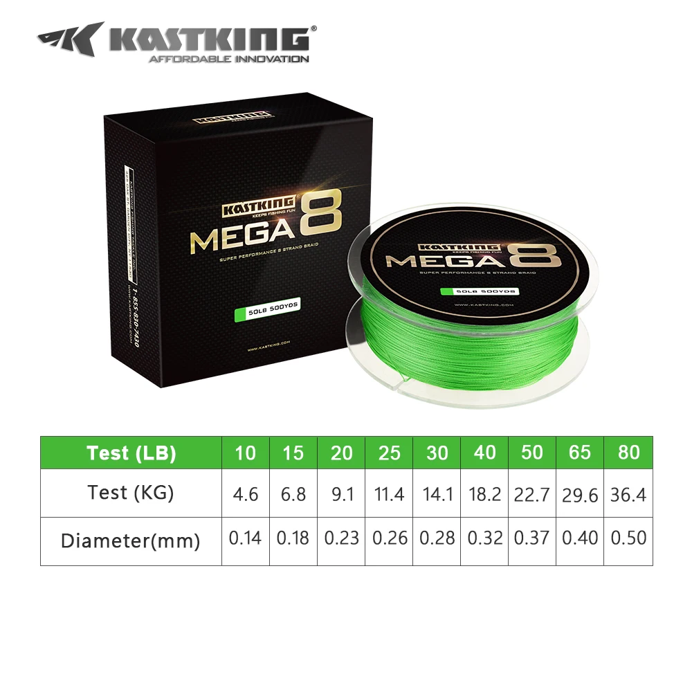 KastKing 300Yds/274 М 0.14 0.45 мм 8 Пряди ЧП Плетеная Леска Multifilament Лески Зеленый 20 80LB морская