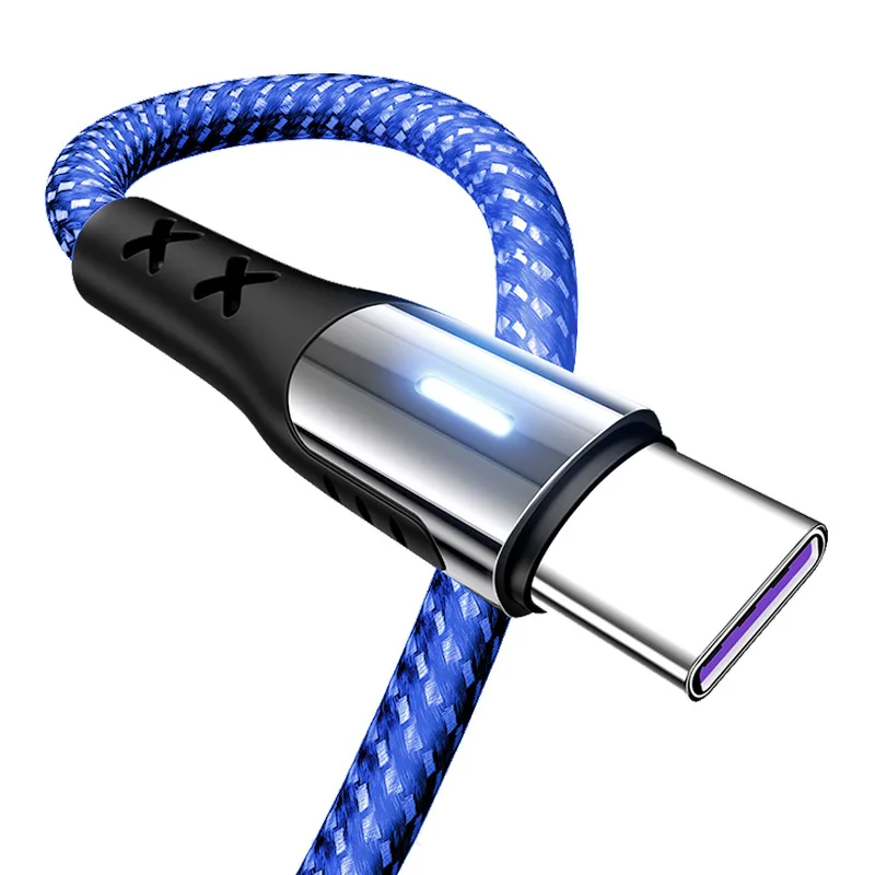 Blue USAMS 5A type-C кабель для huawei mate 20 Pro P20 Lite Supercharge USB C кабель для быстрой зарядки usb type-C кабель для передачи данных OPPO - Цвет: Blue