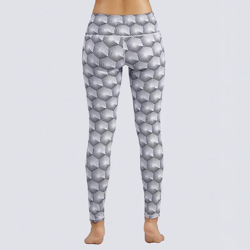 Женская спортивная одежда с высокой талией и 3D геометрическим принтом