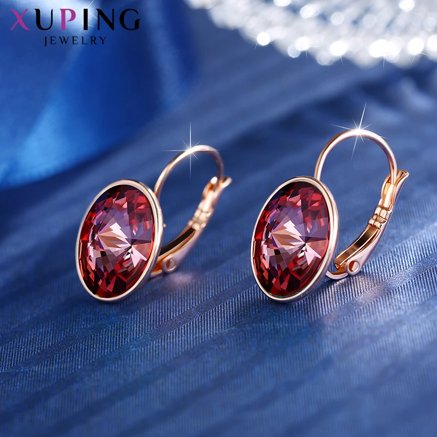 Xuping круглые серьги-кольца с кристаллами от Swarovski винтажные Роскошные ювелирные изделия вечерние подарки на день святого Валентина для девочек и женщин M92-20477
