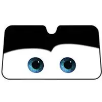 Мультяшные оконные пленки 5 цветов глаз Pixar с подогревом лобовое стекло Солнцезащитный козырек 130x70 см переднее стекло автомобиля солнцезащитный козырек - Цвет: Черный