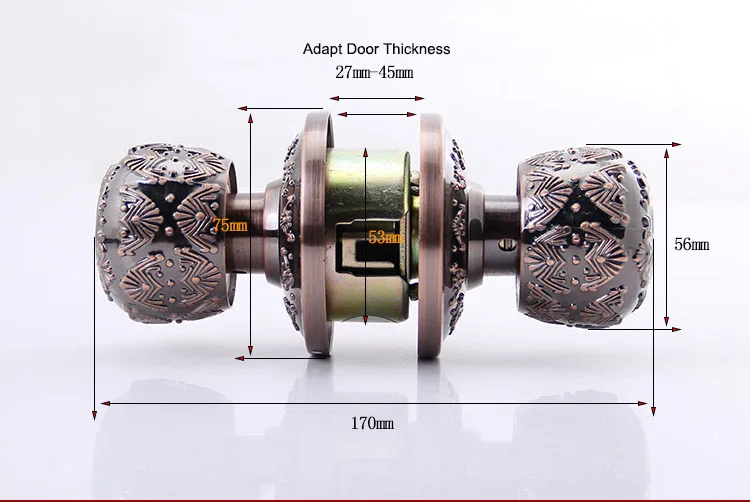 Высокое Качество Цинкового Сплава Вращения Круглые Дверные Ручки Замок Въездом