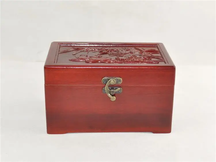 Чистый камфорный ящик для хранения древесины Ретро Резьба домашнее ювелирное