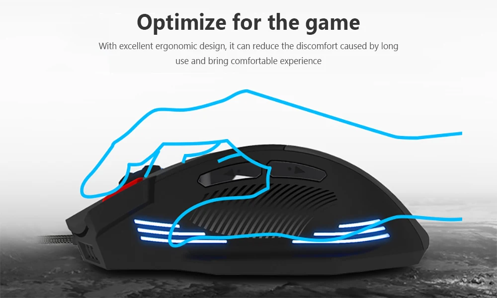 ZELOTES T-60 Проводная игровая мышь USB 7 кнопок 7200 dpi оптическая Регулируемая USB компьютерная светодиодный мыши с подсветкой игровая мышь для геймера