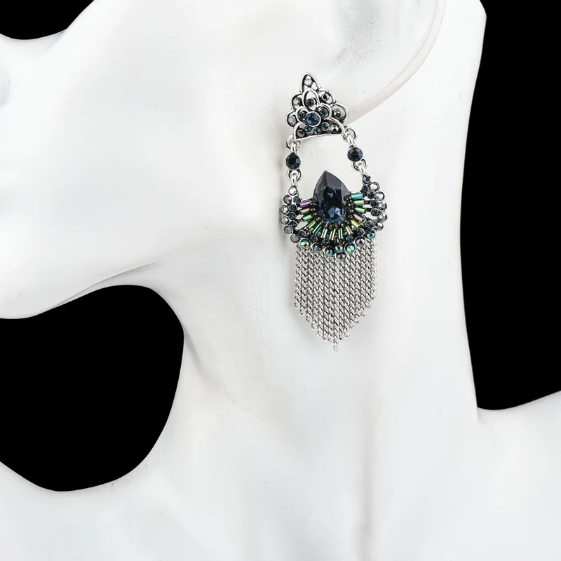 CHICVIE трендовые эффектные Висячие серьги для женщин серебристого цвета с