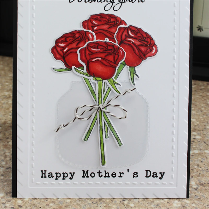 Naifumodo Love You Bunches Dies and Stamps Flowers Metal Cutting Stencils for DIY Scrapbook Card Decor Craft Embossing New | Дом и сад