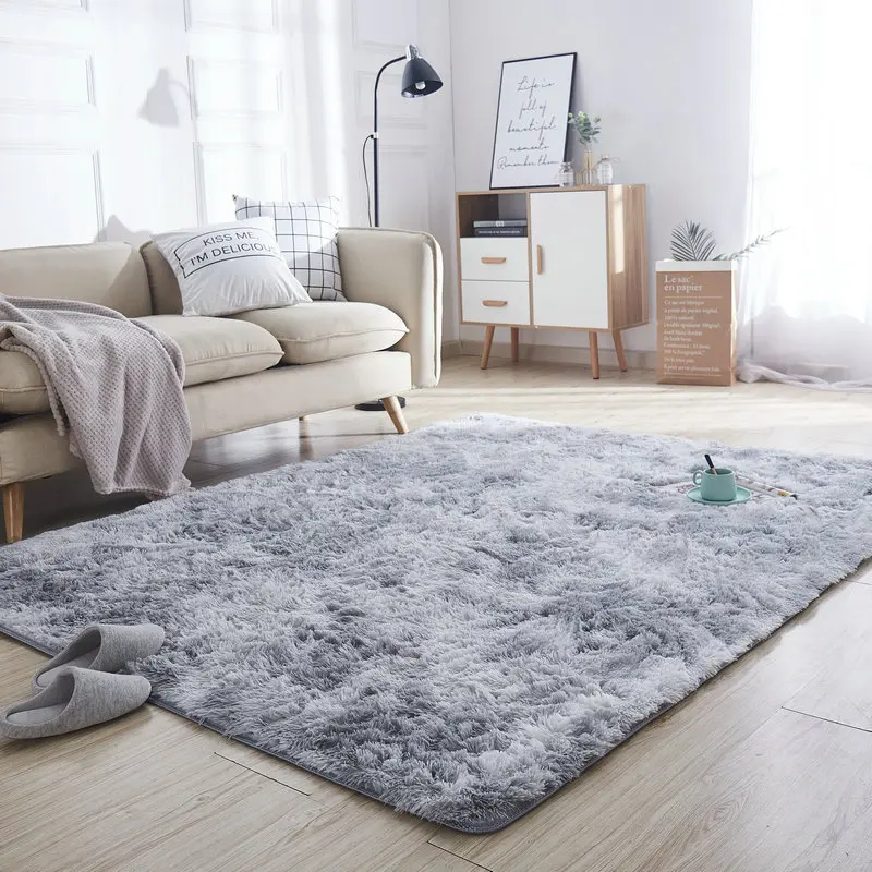 

Nordic living room carpet bedroom bedside mat thickening long hair Bay window rug thickening encryption soft carpet dirt durable