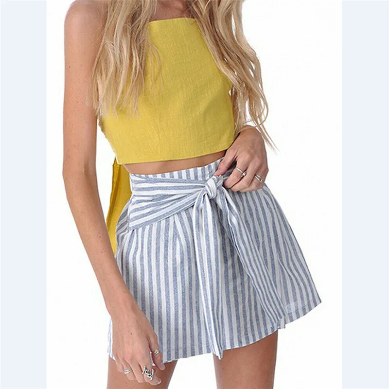 Женская юбка с широким подолом в полоску плиссированная Расклешенная