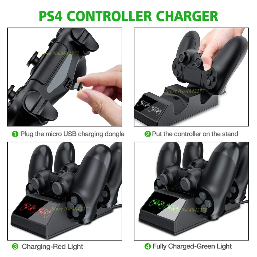 PS4/Pro/Slim контроллер зарядное устройство геймпад USB быстрая зарядка док-станция игровая станция 4 игры джойстик PS 4 аксессуары