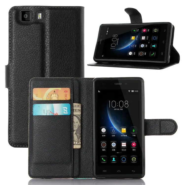 Модный кожаный чехол кошелек из зернистой ПУ кожи Для Doogee X5 защитный флип для