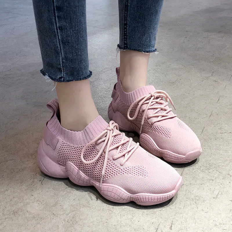 Женская обувь вязаные носки женские кроссовки сезон весна лето на плоской