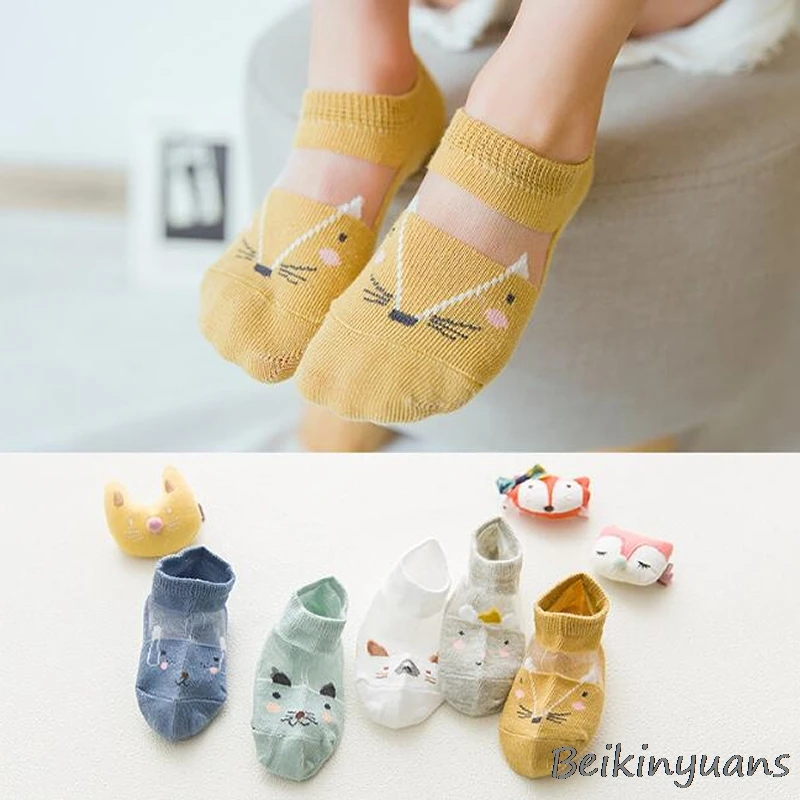 Носки мужские сетчатые с мультяшным принтом удобные дышащие невидимые овчиной