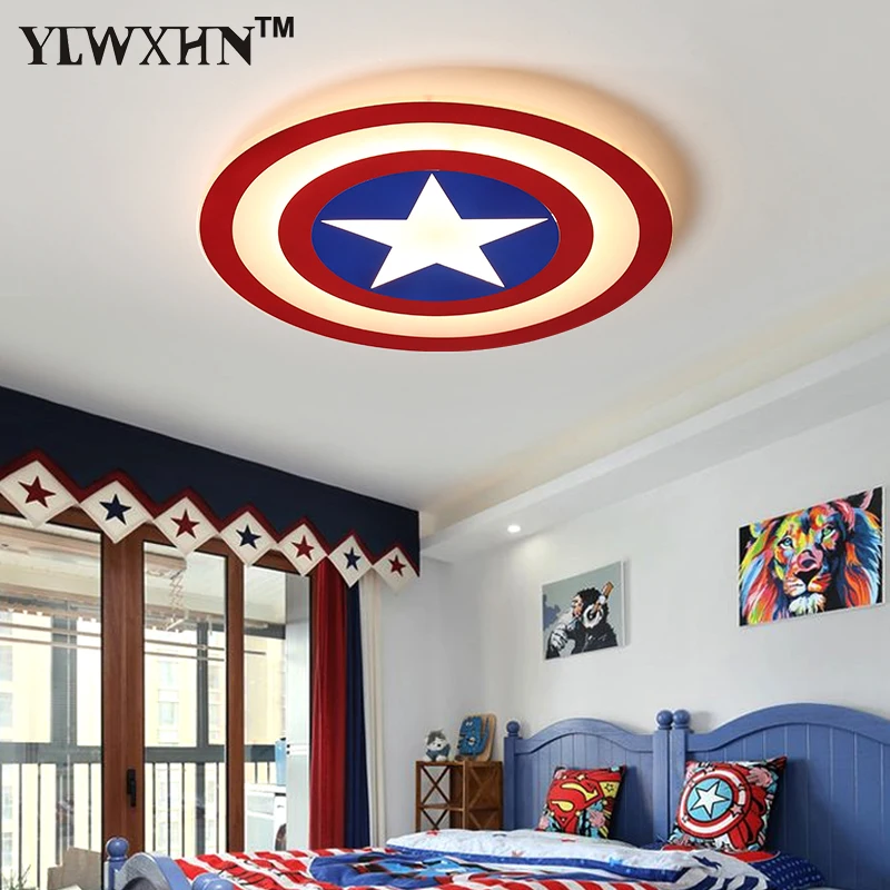 Абажур 2018 новые акриловые светодиодные светильники потолочные капитан америка с