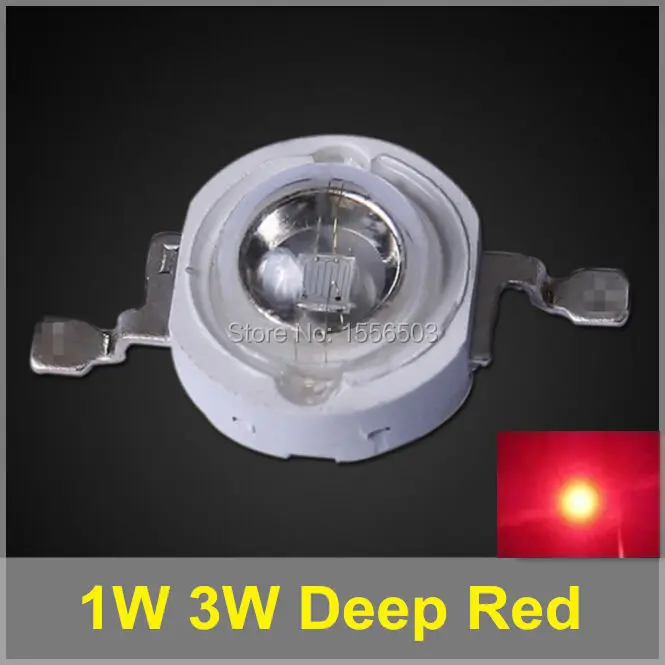 Светодиодная лампа для выращивания растений 50 шт. 1 Вт 3 королевская темно-красная