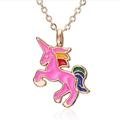 horse3 Rinhoo, мультяшное ожерелье единорога, лошади, собачья лапа, слон, нержавеющая сталь, для женщин, мужчин, детей, подарок, животное, подвеска, ожерелье - Окраска металла: horse3