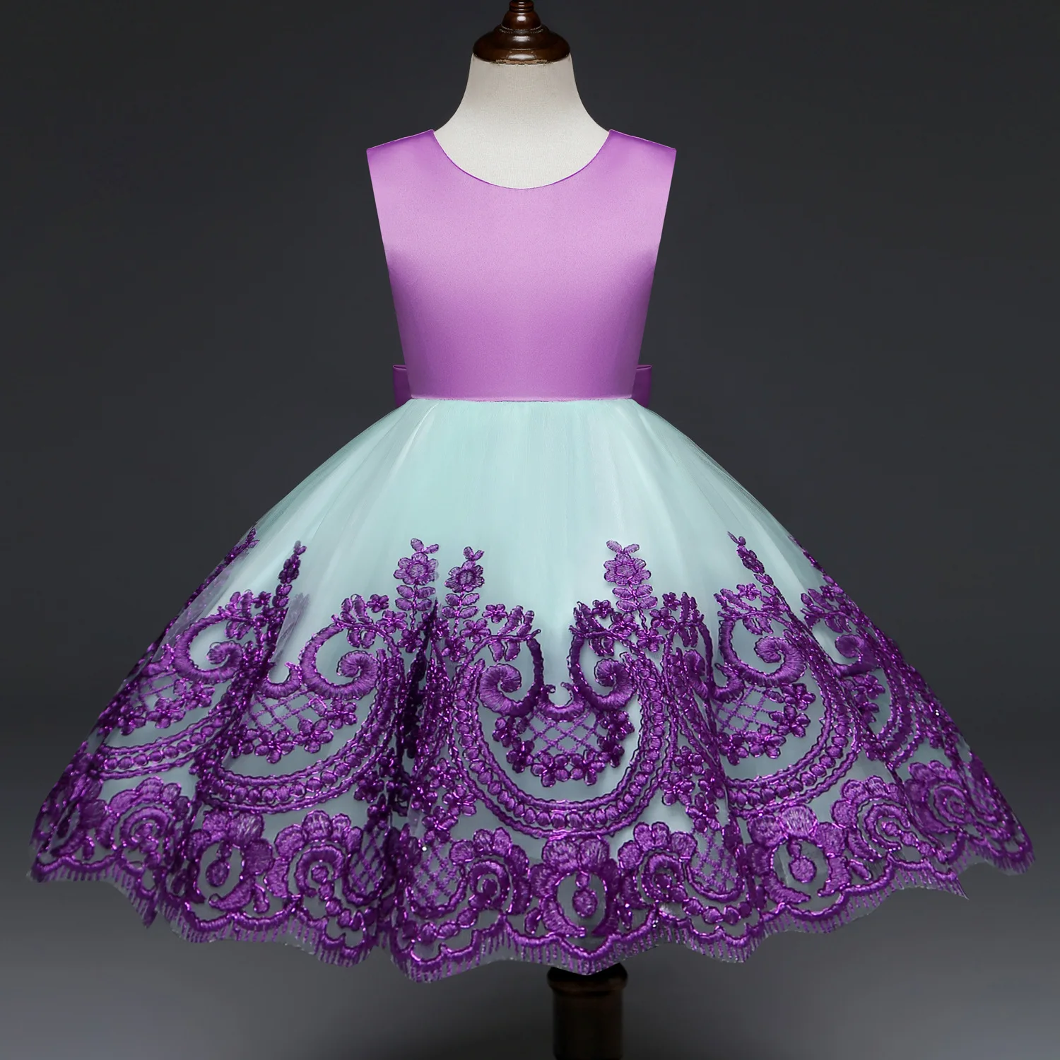 Детское платье принцессы без рукавов элегантное для девочек крещения | Детская