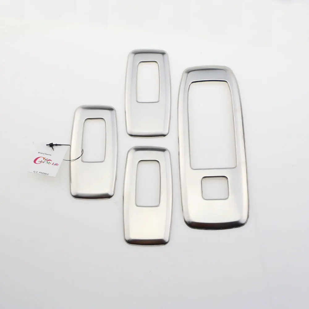 

Color My Life Stainless Steel Car Window Glass Lifter Panel Switch Inner Trim Cover Sticker for Ford Everest Endeavour 2015-2017