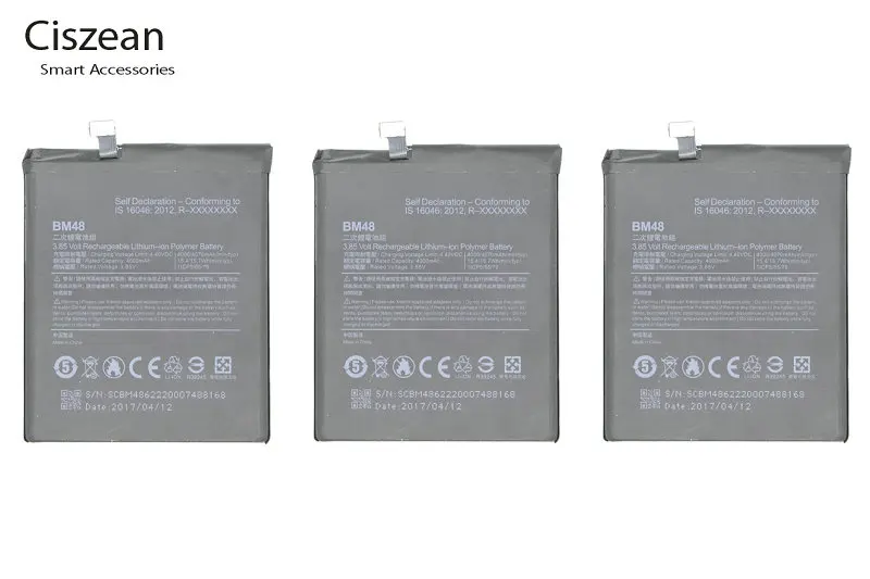 Ciszean 3 шт. 85 В 4000 мАч 15.4Wh BM48 BM 48 Замена для батареи Xiaomi Mi Note 2|battery for|xiaomi 4000mah4000mah battery |